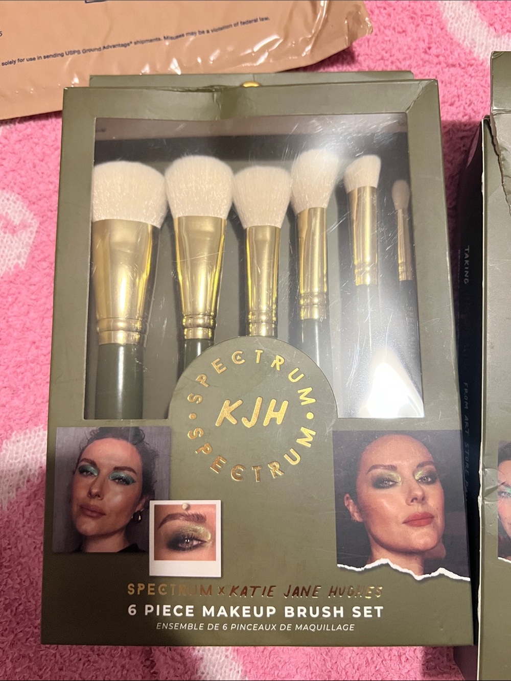 Spectrum x Katie Jane Hughes 6-Piece Makeup Brush Set â Green & Gold